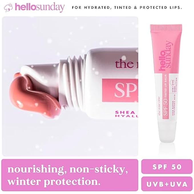 hello sunday بلسم الشفاه الملون SPF 50 - روز للنساء - 0.5 أونصة - Image 2